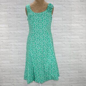 ROBBIE BEE Dress Polka Dot Summer Sleeveless Sheath Green White Abstract 8